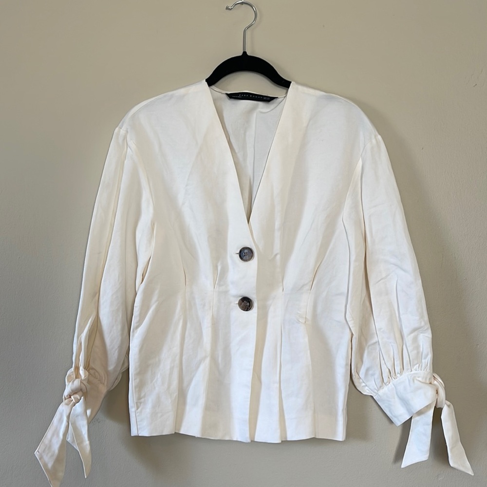 Zara Button Blouse Cream